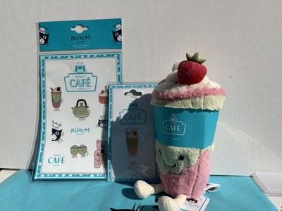 AUTHENTIC JELLYCAT SHANGHAI CAFE EXCLUSIVE AMUSEABLES BERRITY LATTE PIN SET