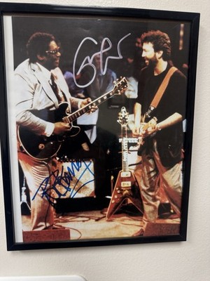Signed photographed by Eric Clapton and B.B. King reprint