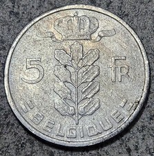BELGIUM 🇧🇪 FIVE (5) FRANCS COIN 1971 (FRENCH TEXT)