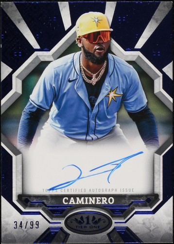 2025 Topps Tier One Junior Caminero Auto Jumbo Game Used Jersey 