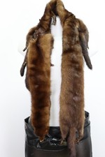 Women's 3 Mink Fur Pelts Stole Wrap Cape MINT Wedding Vintage