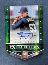 2012 Panini Elite Extra Status Green Tyler Wagner Autograph Brewers /25