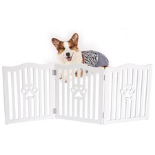 , Pet Gate, Wooden Free Standing Dog Gate for Small Dogs and Cats. Great Fold...