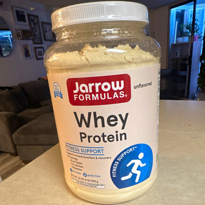 Jarrow Formulas Whey Protein Powder Unflavored Gluten-Free 32 oz 2 lb 38sv