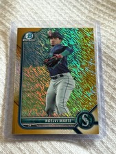 2022 Bowman Chrome Prospects Noelvi Marte #BCP-186 Gold Shimmer Refractor /50
