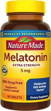 Nature Made Melatonin 5mg Extra Strength Sleep Aid Adults 90 Tablets NEW