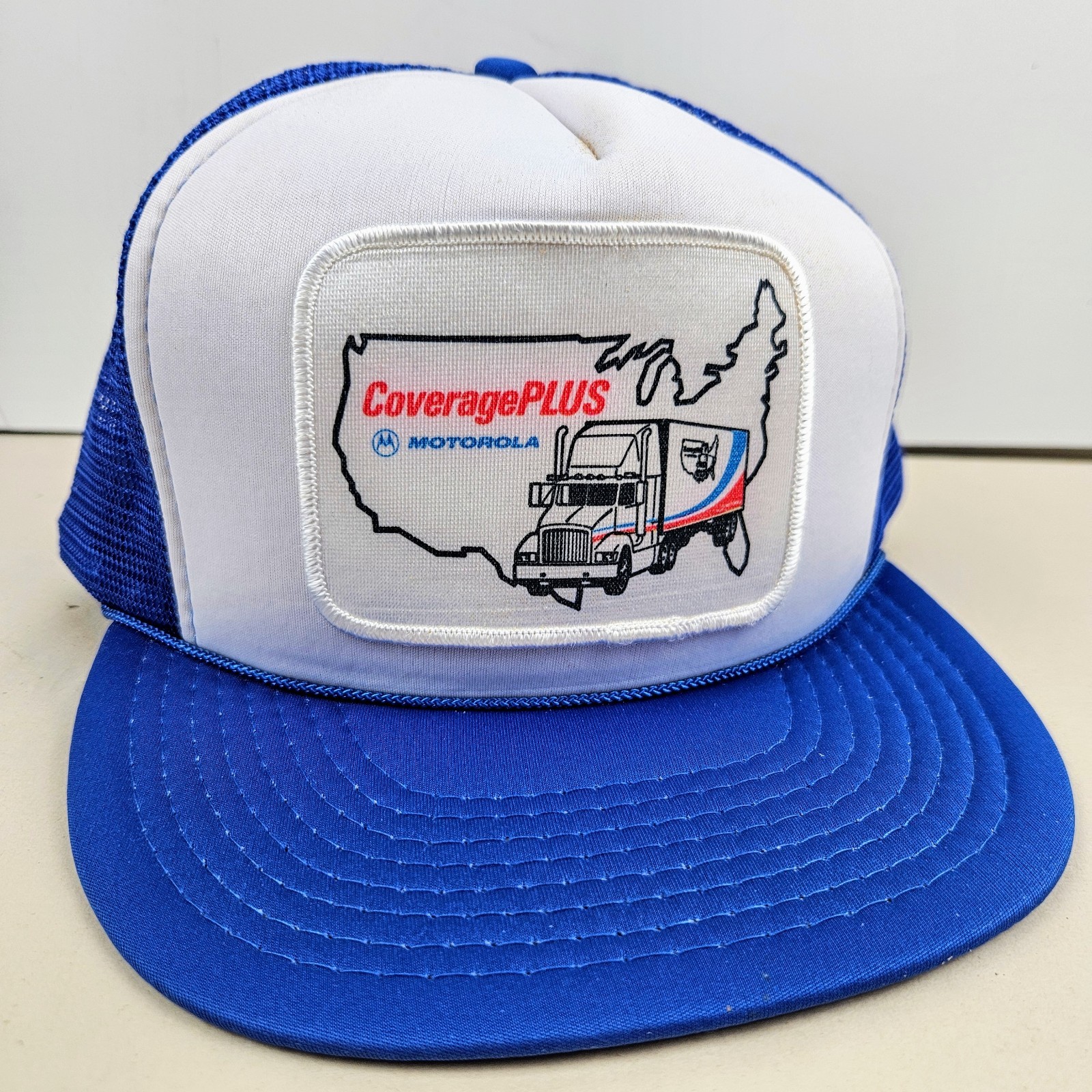 Vintage Motorola Coverage Plus Patch Trucker Hat … - image 1