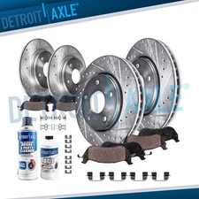 Front & Rear Drilled Disc Rotors Ceramic Brake Pads for 2006 - 2011 Honda Civic