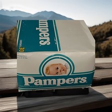 Vintage Rare Stay Dry Gathers Pampers Newborn 30ct Unopened Box
