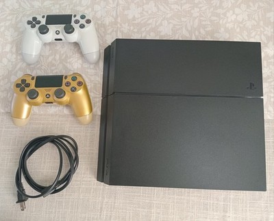Sony PlayStation 4 (CUH-1215A) 500Gb Black + Gold & White Controllers+ 6 Games