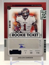 Jaelon Darden 2021 Playoff Rookie Ticket Variation Auto Red #135 SN,AU #/10