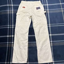 Vintage Dickies White Carpenter Painter Pants 30x32 Distressed Workwear