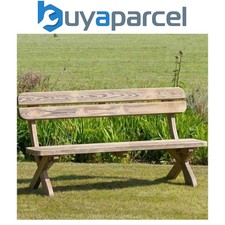 Zest Harriet Wooden Garden Park Bench Seat Chair 3 Seater Curved 1.6m