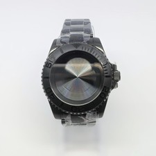 Seiko Mod Yachtmaster Style Black NH35 Automatic Watch Sapphire 40mm 20mm