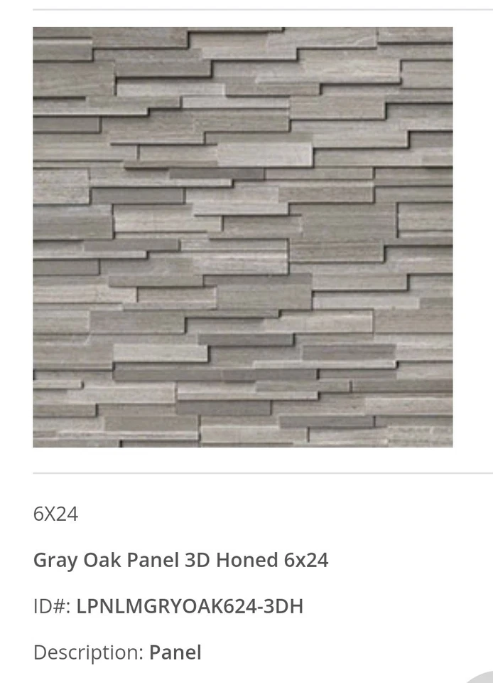 Paneles de piedra apilados de mármol pulido 3D MSI gris roble Foto 2 de 4