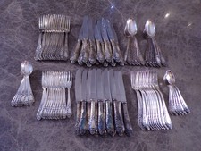 Elegantes Silberbesteck Rokoko kmpl. 12 Personen 84 Teile in Silber 100er TOP