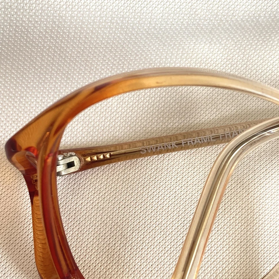 Monturas de anteojos Swank únicas naranja vintage para mujer 54 14 125 FRANCIA Foto 3 de 4