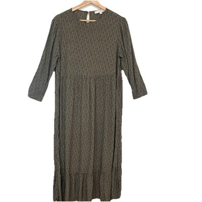 loft olive green dress LOFT Versa Mesh Midi Dress