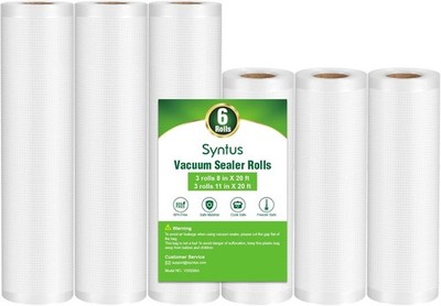 Vacuum Sealer Bags for Food Clear 6 Pack 3 Rolls 11 x 20 ft 3 Rolls 8 x 20 ft