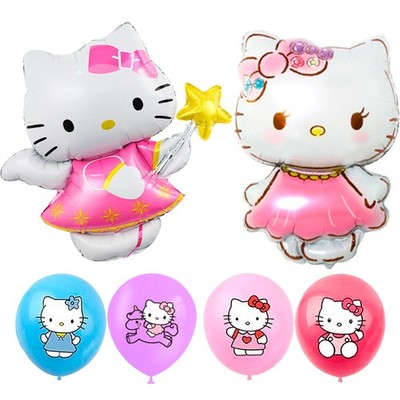 18PCS Hello Kitty Geburtstag Party Dekorationen Ballons Set Helium gefüllt