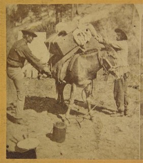 1874 STEREOVIEW PHOTO OF WESTERN PHOTOGRAPHER WILLIAM HENRY JACKSON & EQUIPMENT