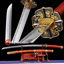 Function Sharp Japanese Samurai Katana Sword Red Rosewood Tachi Manganese Steel