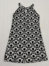 Southwind Apparel Black White Geometric Halter Neck A-line Dress Usa Medium