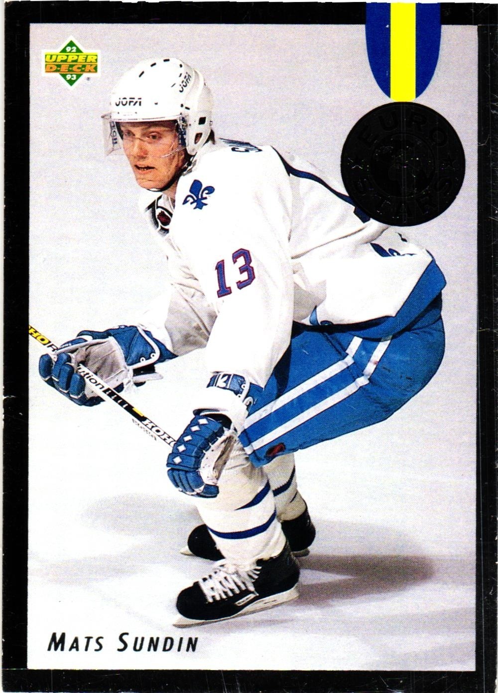 1992-93 Upper Deck Euro Stars Mats Sundin Quebec Nordiques #E18