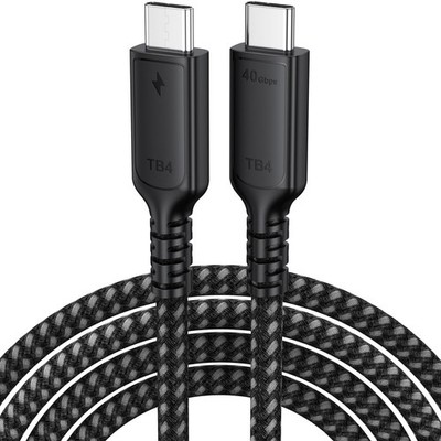 DteeDck USB 4 Cable 6ft for Thunderbolt 4, USB4 40Gbps High 6 Feet, Black 