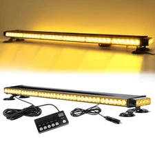 37" Emergency Strobe Rooftop Light Bar 78LED Amber Double Side Traffic Advisor
