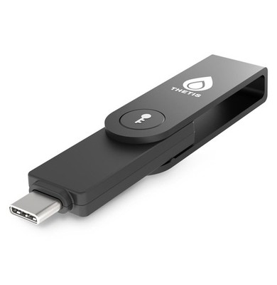 Thetis Pro-C FIDO2 Security Key Passkey Gerät Unisize (1er Pack), schwarz 