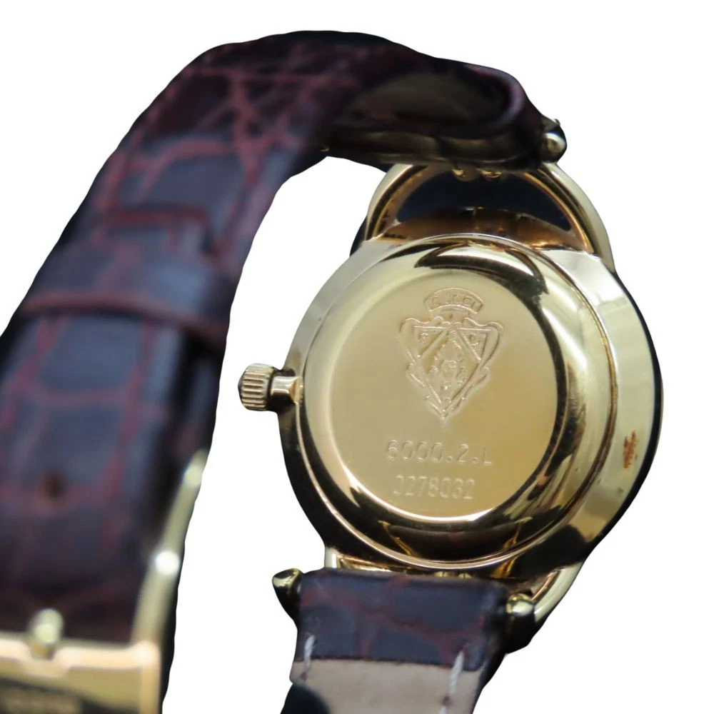 Used GUCCI Round Model No. 6000.2.L Women s Quartz Brown Belt Gold A2301812