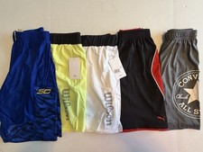 Lot Of 5 Pairs Of Boys Shorts Youth Size Large 2 NWT Converse Puma Under Armour