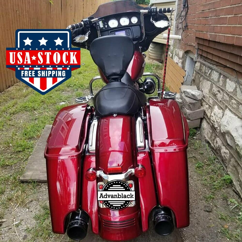 Velocity Red Sunglo Stretched Saddlebag Bottoms For 14+ Harley