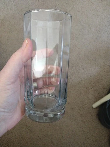 Vtg Anchor Hocking Essex Clear Glass 16oz Octagonnal Glass Tumbler