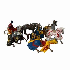 Lot of 7 Fantasy Medieval Schleich Plastoy Armored Horses Dragon Griffin Knight