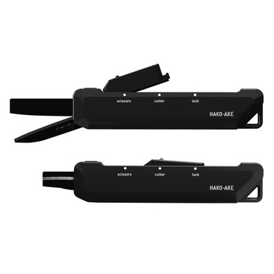 KOKUYO HAKO-AKE 2-in-1 Schere & Cutter schwarz titanbeschichtete Klinge KOKUYO