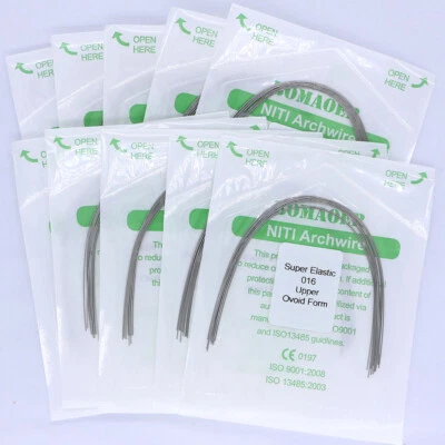 BOMAOER 10 pcs Dental orthodontic super elastic niti arch wire round 10 sizes oval form