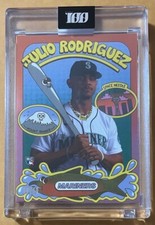 2022 Topps Project100 #28 Julio Rodriguez RC Silver Foil-Stamped Logo /299 +Base