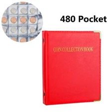 480 Pocket World Coin Storage Book Large Capacity Folder Collection Holder Album