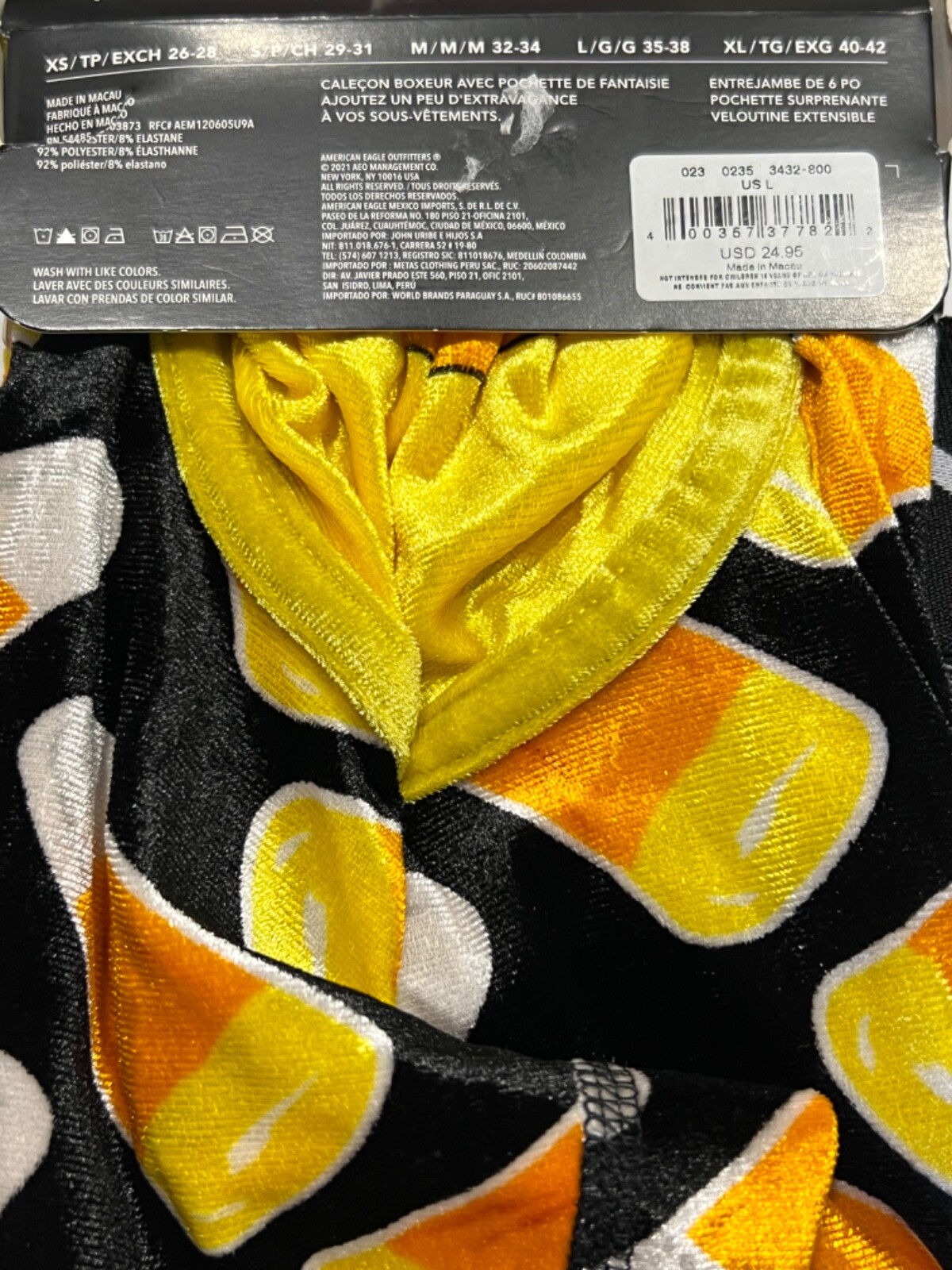 NWT AMERICAN EAGLE Costume Pouch 6" Boxer Brief Sz LXL Black Candy