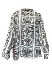 Marina Rinaldi Women's Bianco Balsa Viscose Button Down Shirt NWT