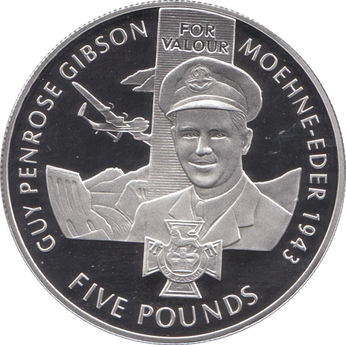  Silver Coin Proof 1oz £5 The Victoria Cross Collection Guy Gibson + COA 2