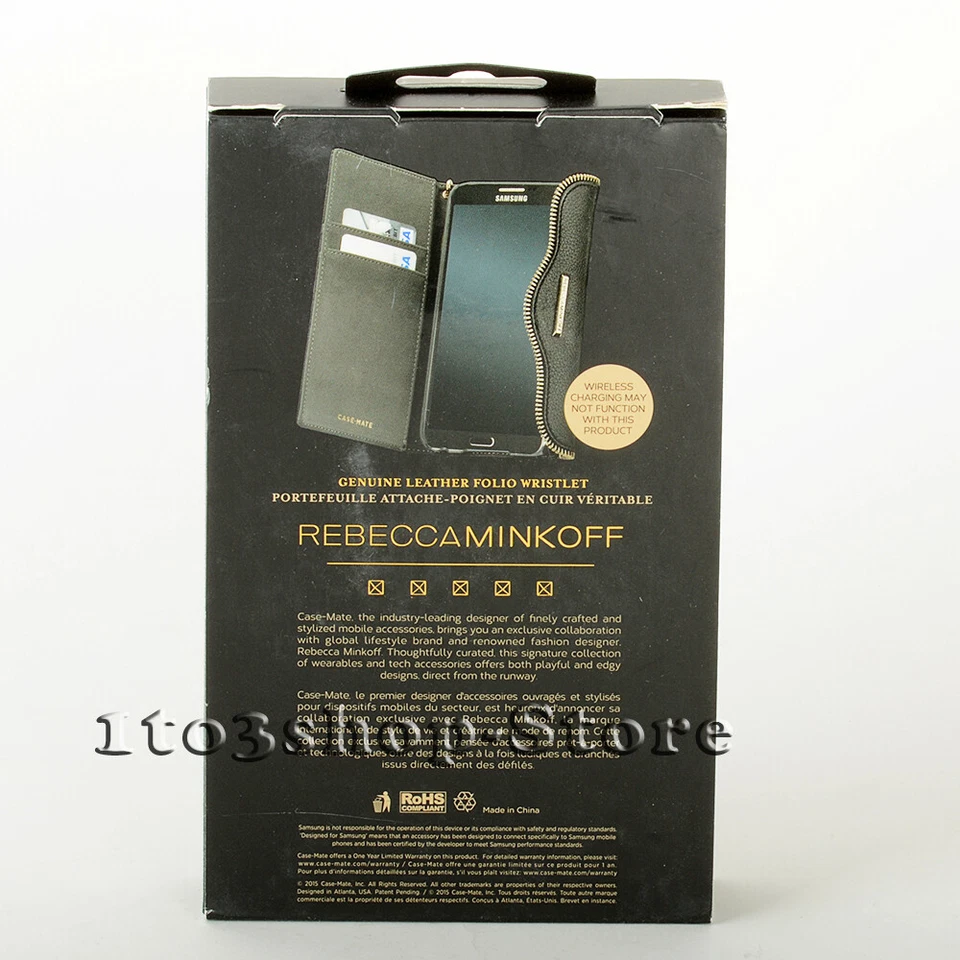 Case Mate Rebecca Minkoff Leather Folio Wallet Wristlet for Galaxy Note 5 Black - Image 2 of 4