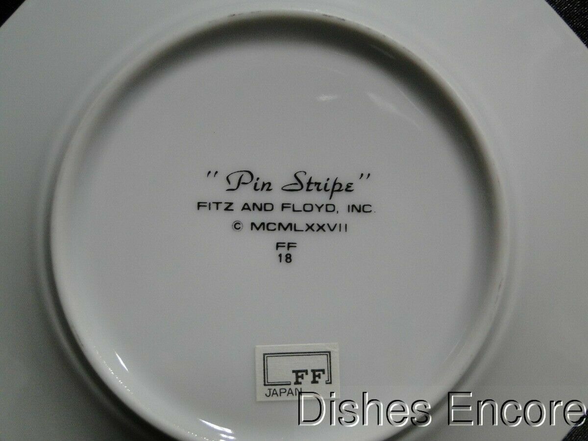Fitz & Floyd Pin Stripe Blue: Cup & Saucer Set (s), Cup