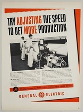 1950 Print Ad General Electric Adjustable Speed Drives for More Production