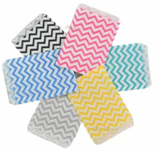 100pc Gift Bags Jewelry Flat Gift Bags Store Bag Chevron Printed Merchandise Bag