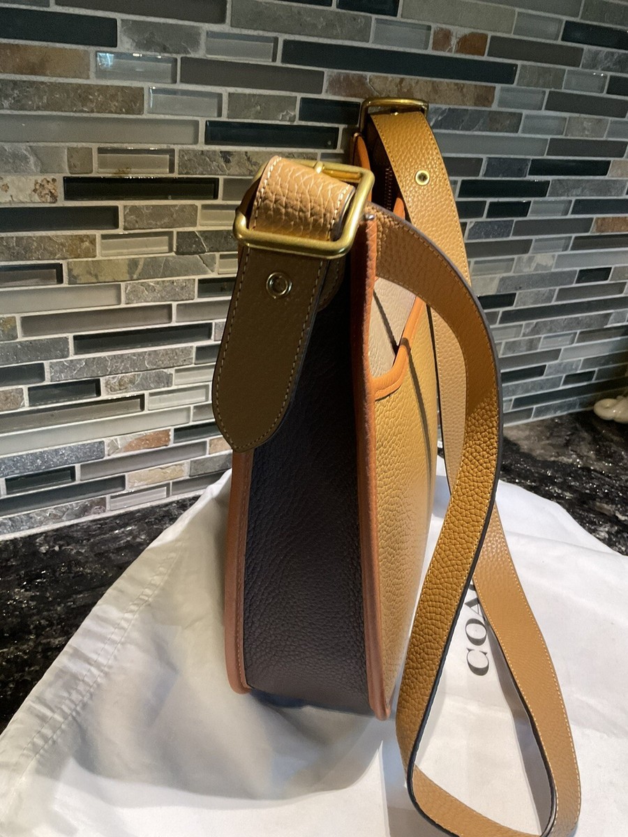 Coach Emery Leather Crossbody Bag Colorblock Saddle Brass 88361 | eBay
