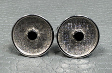 Vintage Brushed Finish Onyx Center White Gold Plated Cuff Links