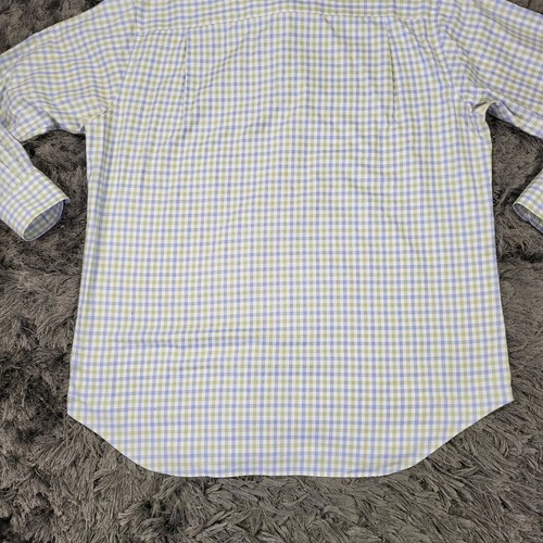 David Donahue Camicia Abito Uomo 17,5 34 - 35 Blu Verde Plaid Cotone Manica Lunga - Foto 16 di 17